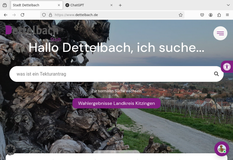 Frage an KI auf www.dettelbach.de